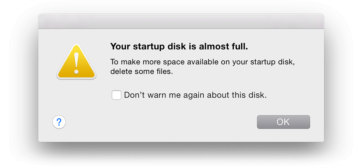 Startup Disk full problem message