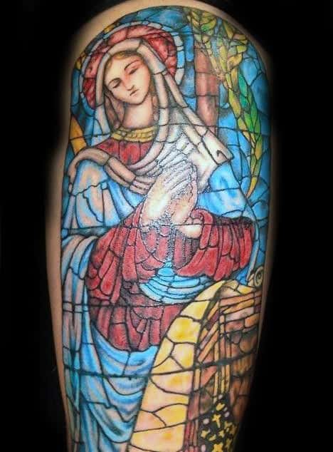 80 Stained Glass Tattoo Designs For Men - A Window To Ink 