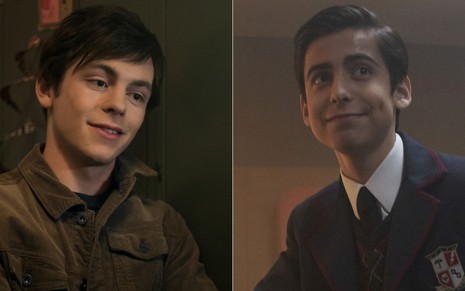 Ross Lynch em O Mundo Sombrio de Sabrina e Aidan Gallagher em Umbrella Academy: crescidinhos - Fotos: Divulgação/Netflix