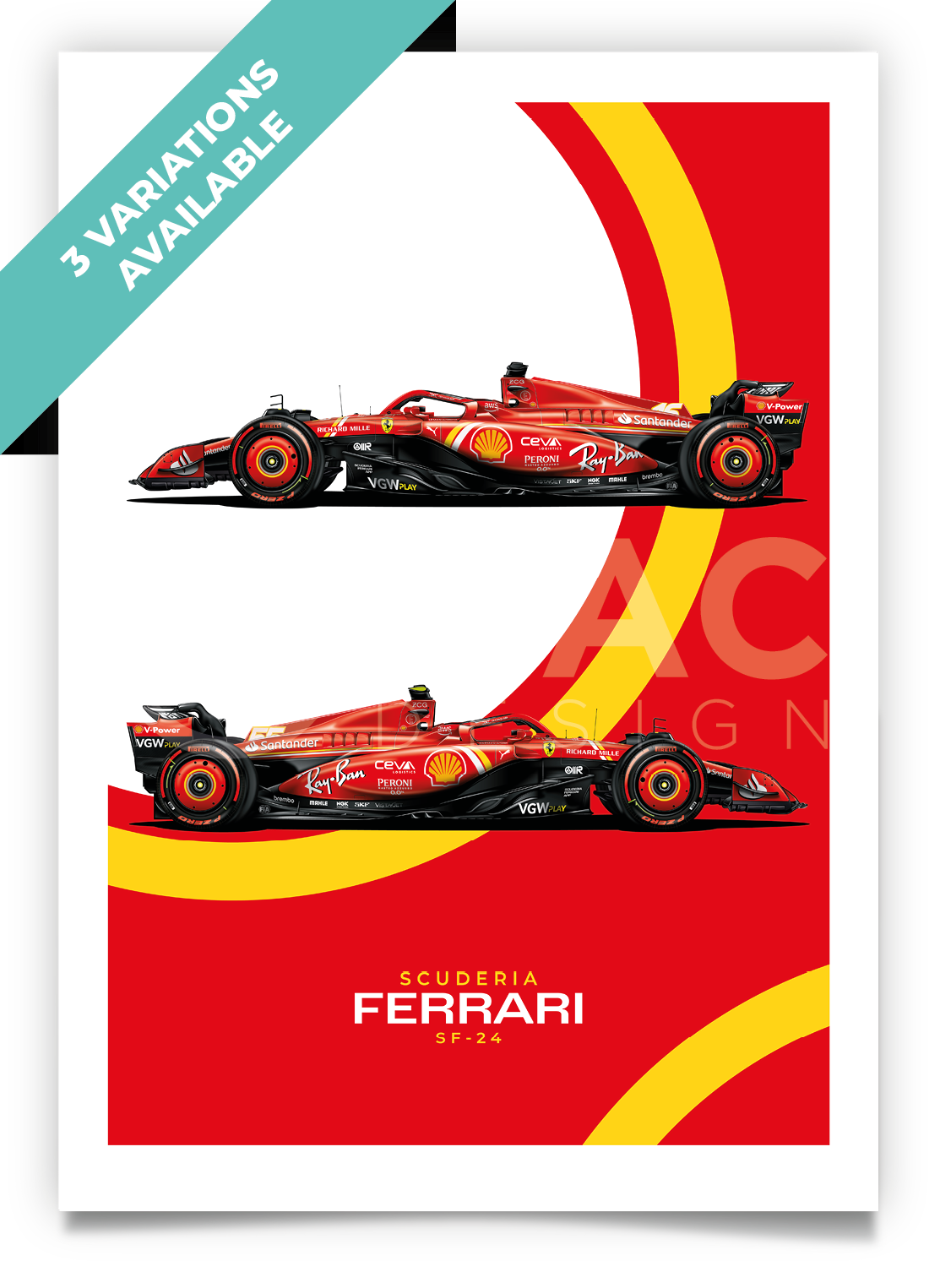 2024 Ferrari SF24 Formula 1 Poster – OMAC Design