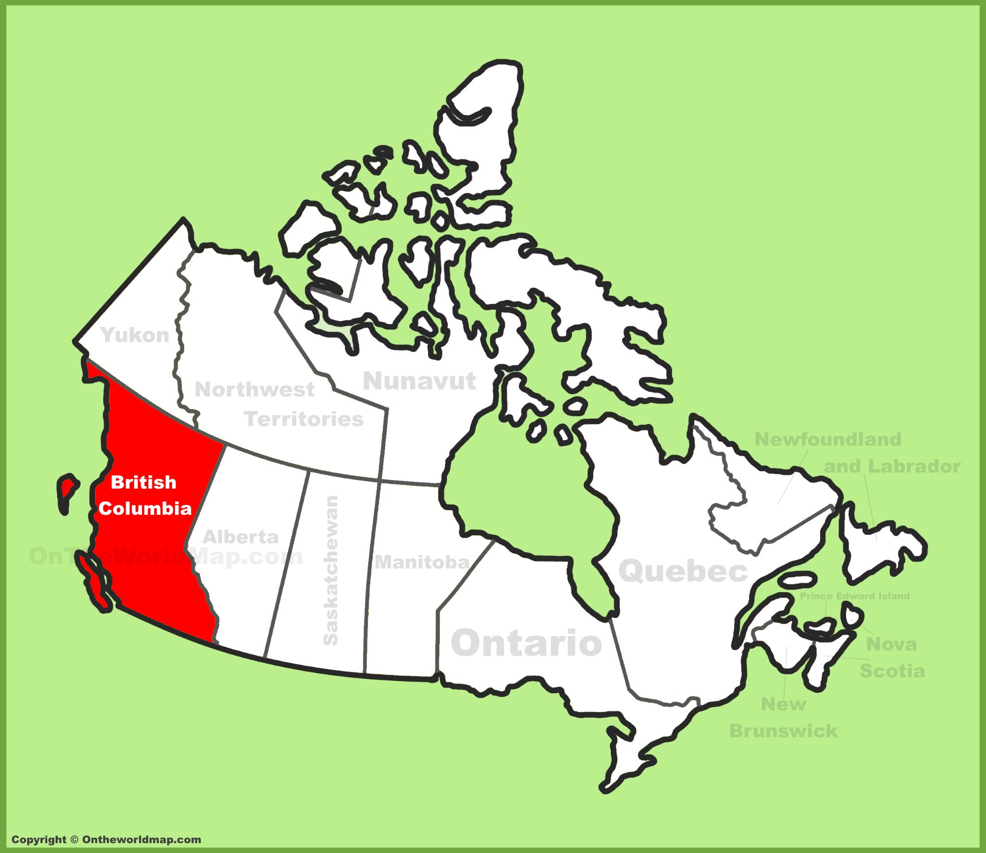 British Columbia World Map