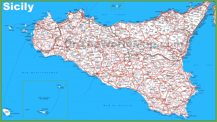 Large Detailed Map Of Sicily With Cities And Towns - Bank2home.com