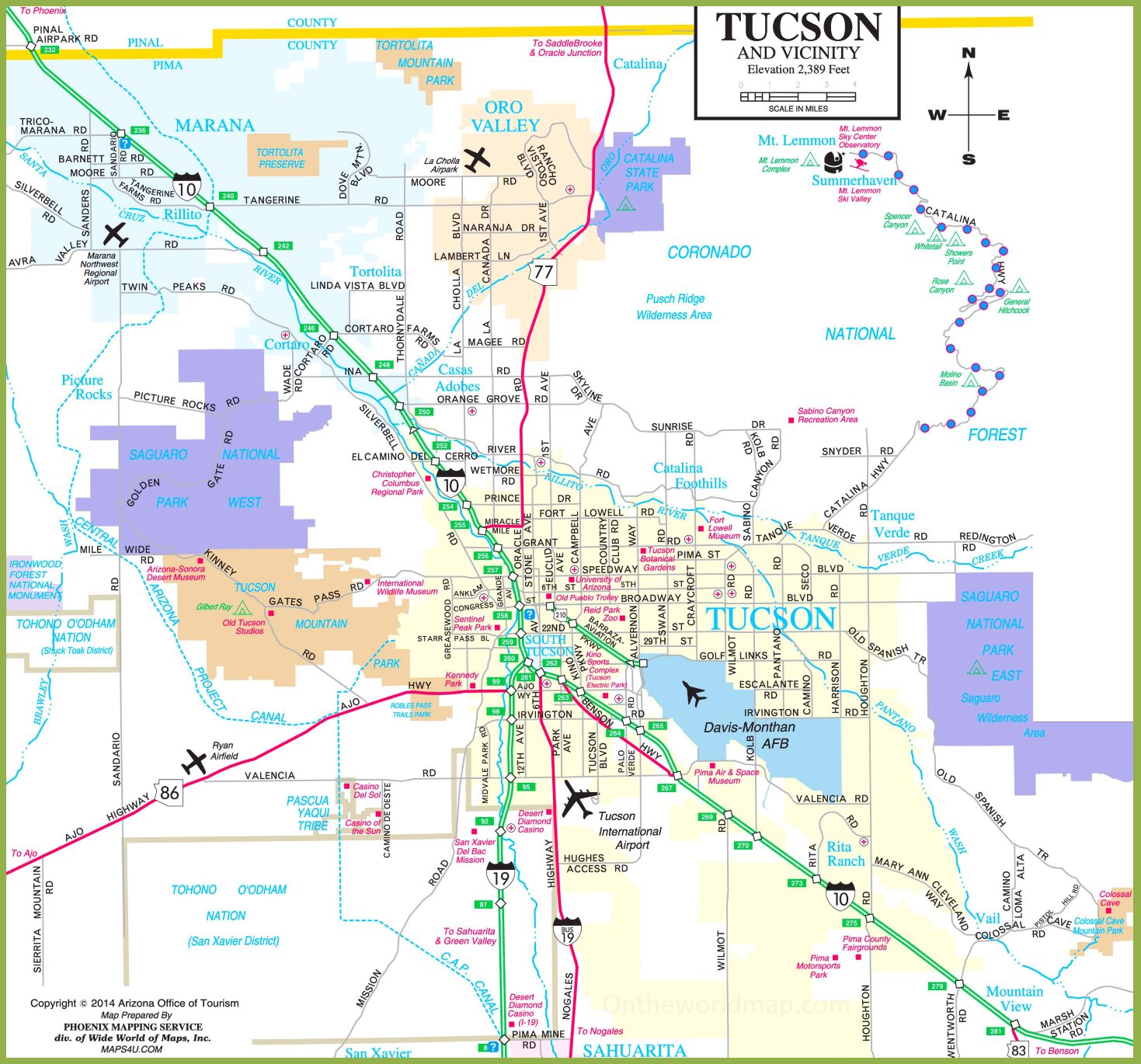 Printable Map Of Tucson Az