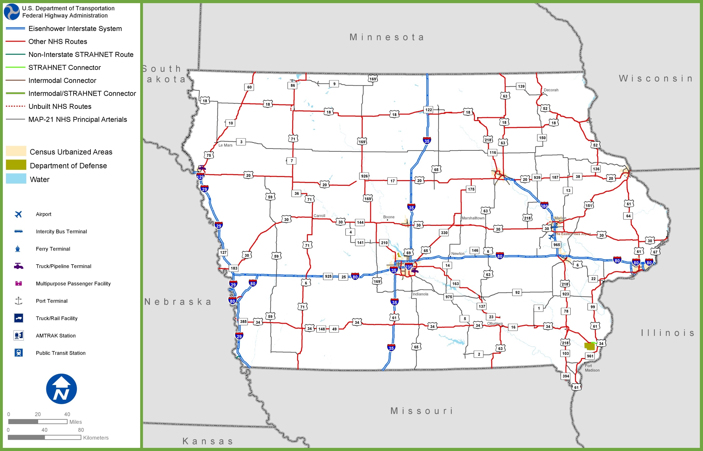 Printable Map Of Iowa