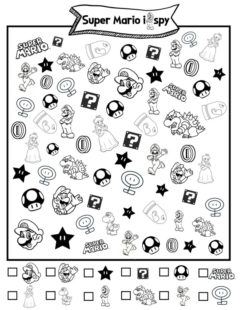 Super Mario I Spy Free Printable Game - OriginalMOM