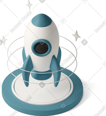 Isometric rocket ship PNG、SVG