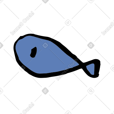 Blue small fish PNG, SVG