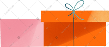 Pink and orange gift boxes PNG、SVG