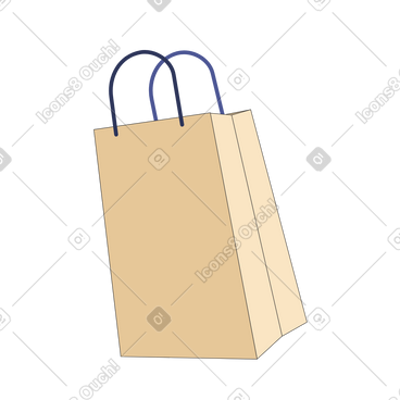 Paper bag animated illustration in GIF, Lottie (JSON), AE