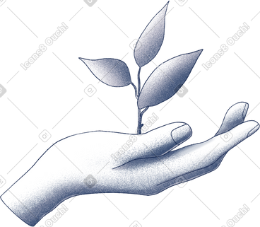 Hand holding a sprout PNG、SVG