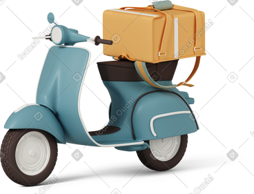 Scooter with delivery bag PNG、SVG