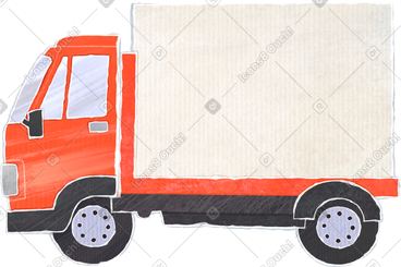 Red big truck PNG、SVG