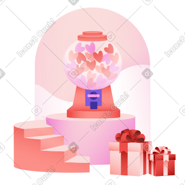 Eine maschine mit herzen und geschenken zum valentinstag PNG, SVG