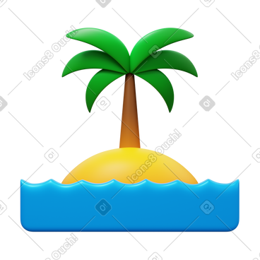 Island on water PNG, SVG