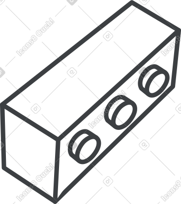 Black contoured lego brick PNG, SVG