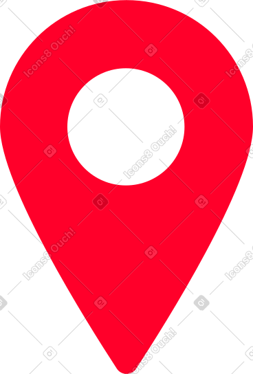 Red geolocation sign PNG, SVG