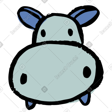 Hippo head PNG, SVG