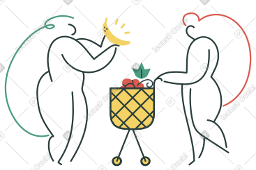 Women grocery shopping for fruit PNG, SVG