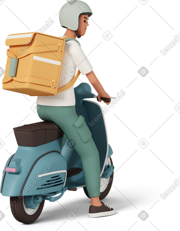 Delivery boy on scooter PNG、SVG