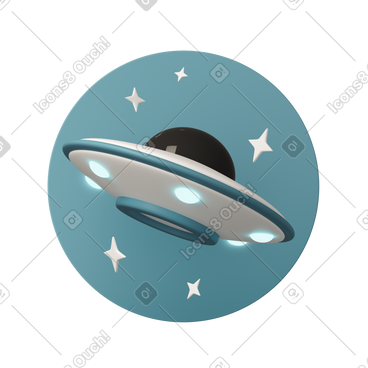 Анимированная иллюстрация Ufo on blue background в GIF, Lottie (JSON), AE