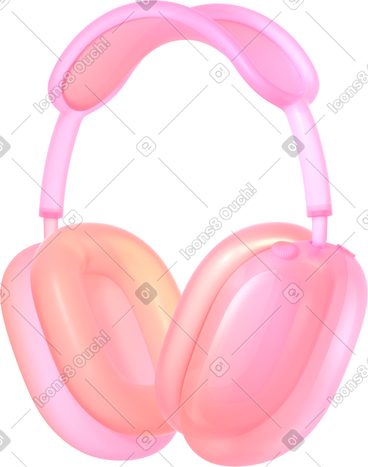 Pink glass headphones PNG, SVG