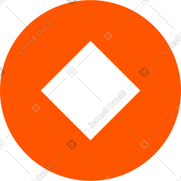 Rhombus inside circle PNG, SVG