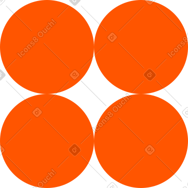 Four orange circles PNG, SVG