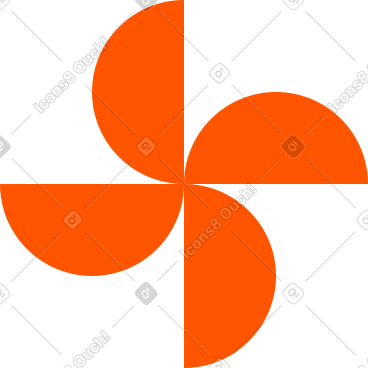 Four orange semicircles PNG, SVG