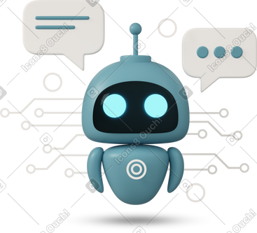 Chatbot with text messages в PNG, SVG