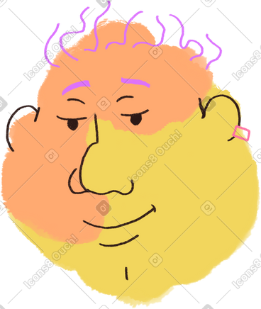 Man with earring PNG、SVG