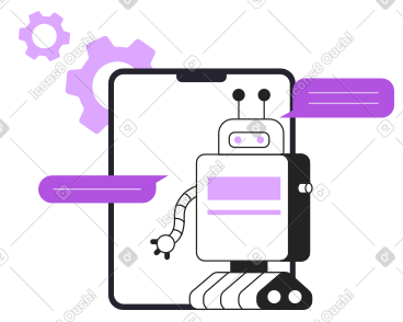 Support chatbot answering customers' questions PNG, SVG