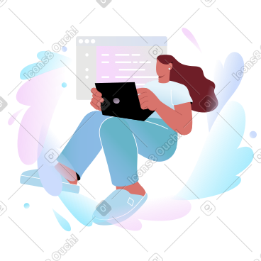 Femme écrivant du code sur un ordinateur portable PNG, SVG