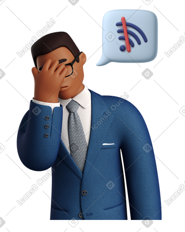 Homme facepalming à la perte de wi-fi PNG, SVG