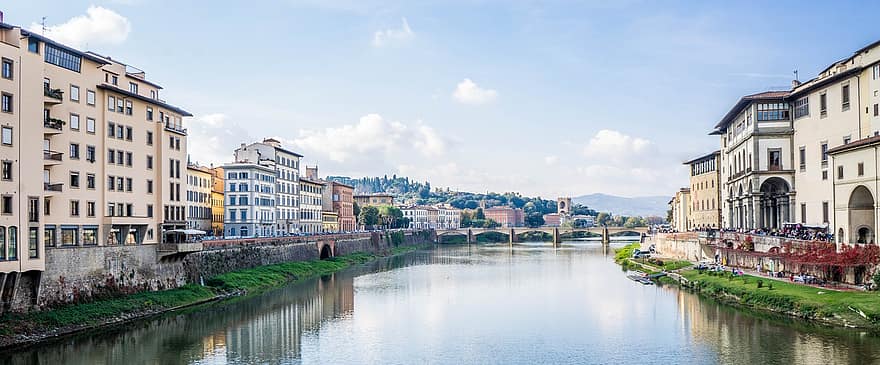 Florence, Italie, fleuve arno, L'Europe , Firenze, ville, architecture, Voyage, vieux, point de repère, tourisme