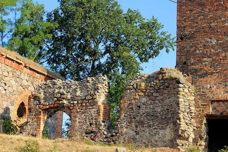 the ruins of the, stone wall, castle, architecture, old, monument, history, abandoned, stone, view, building