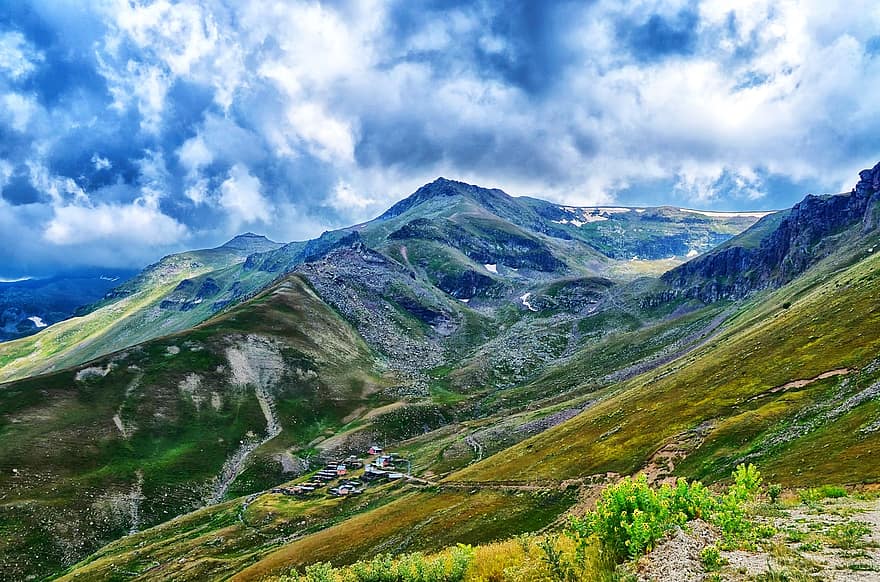 natură, peisaj, kaçkars, natura peisajelor, iarbă, Munte, verde, pace, pășune, nor, roci