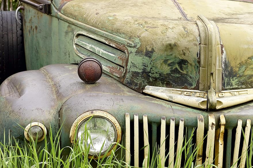 auto, Roest, antiek, voertuig, oud, verroeste, verlaten, vrachtauto, wijnoogst, vergeten, auto-