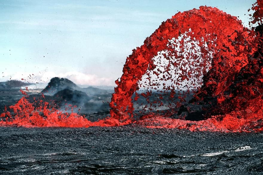 lava, magma, eruzione vulcanica, splendore, caldo, roccia, pahoehoe, Hawaii, vulcanico, Fontana, liquido