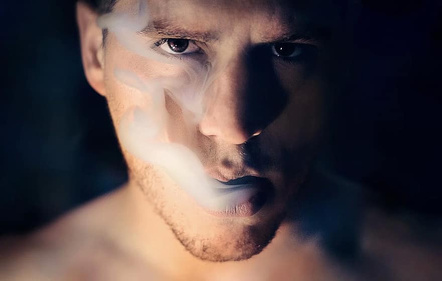 man, smoke, portrait, smoker, smoking, cigarette, person, male, adult, handsome, caucasian