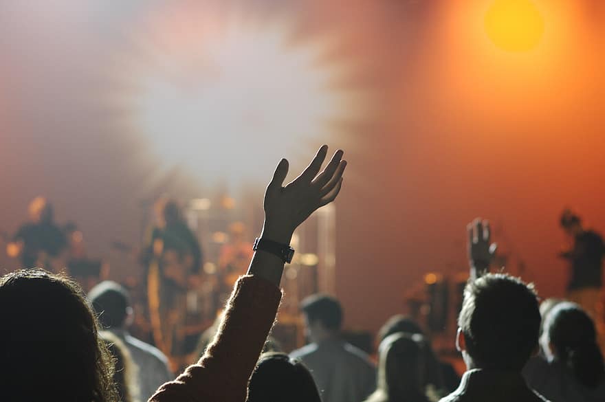 concert, spectacle, la musique, personnes, foule, amusement, divertissement, étape, lumières, B: et, les musiciens