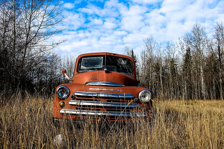 camion, rustic, epocă, vechi, ruginit, mașină, retro, antic, vehicul, transport, în vârstă de