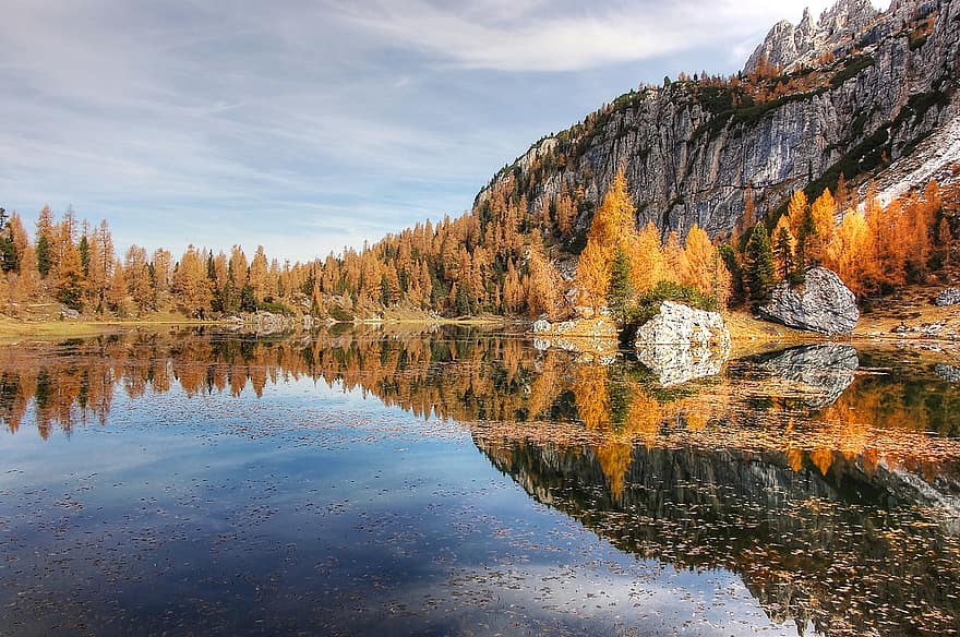 lago federa, dolomiden oluşmuş dağlar, peyzaj, alp, doğa, göl, İtalya, dağlar, dağ panoraması, belluno, alm