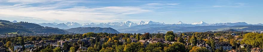 alpine panorama, mountain range, alpine, bernese alps, nature, sky, panorama, view, mountain landscape, mountain, eiger