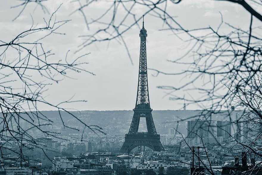 eiffel, tårn, Paris, Frankrig, milepæl, Europa, turisme, berømt, by-, europæisk, historisk