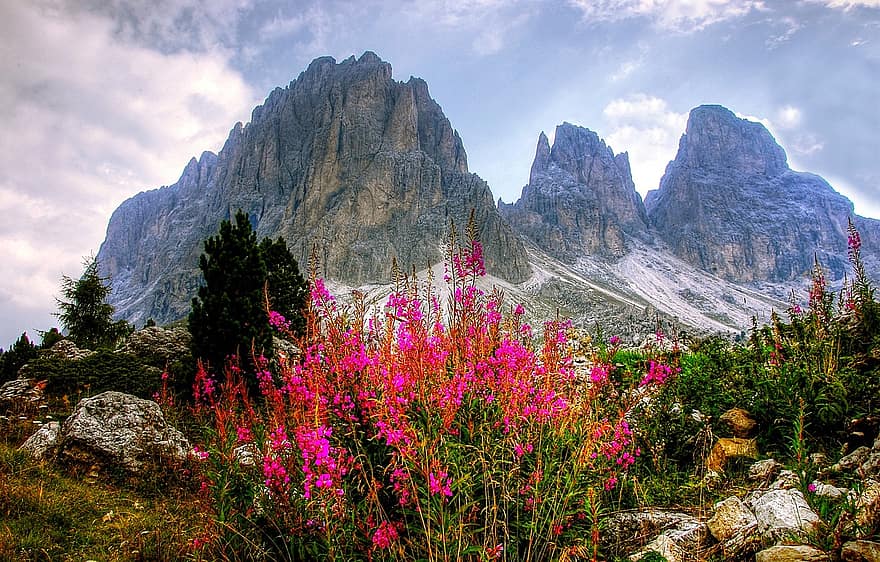 dolomīti, kalni, Itālija, dienvidu tirols, kalnu, val gardena, skats, raksturs, ainavu, akmens, kalnu panorāma