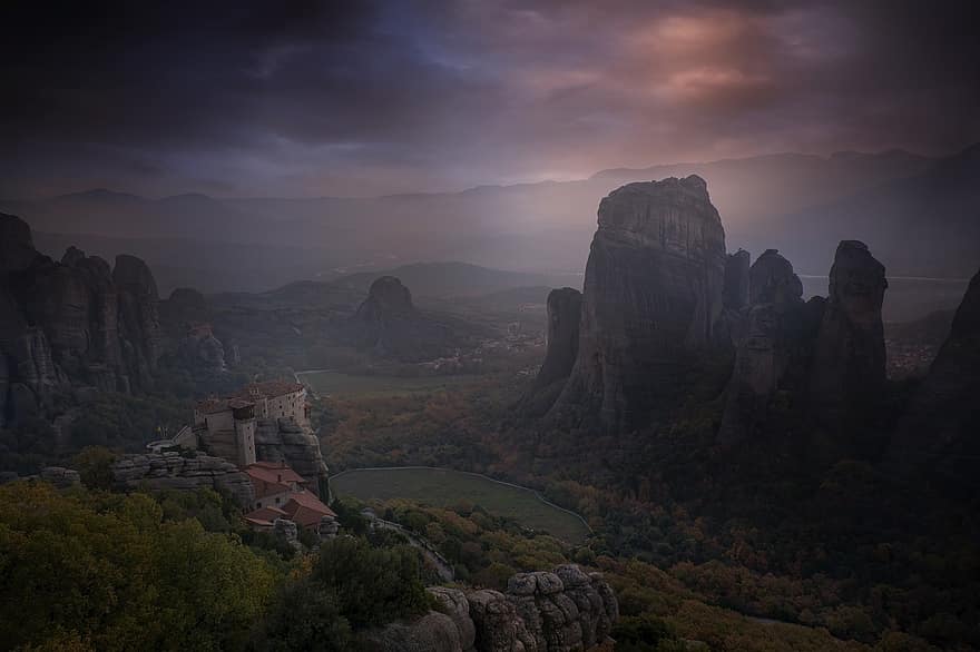 meteora, Griechenland, Kloster, Landschaft, Natur, Berg, orthodox, Felsen, griechisch, Rock, Reise