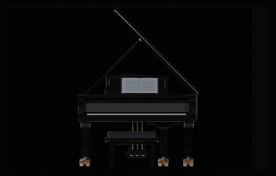 klaver, vinge, nøgler, klassisk, instrument, keyboard instrument, musik, klaver tastatur, sort, koncert, musikinstrument