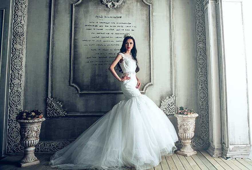 robes de mariée, la mariée, extravagant, fantaisie, luxe, robe, blanc, mariage