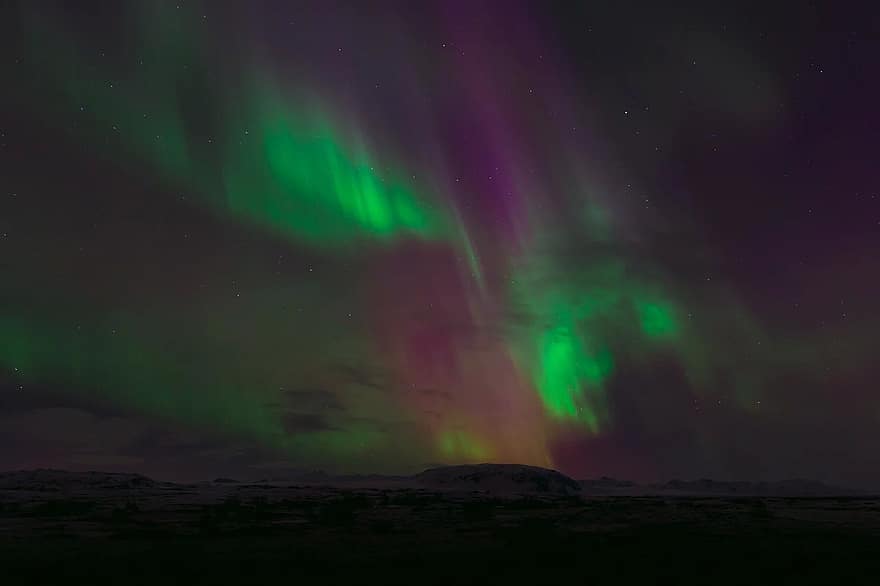 auroras boreales, Aurora boreal, del Norte, cielo, noche, luces, fenómeno, astronomía, atmósfera, oscuro, ionosfera