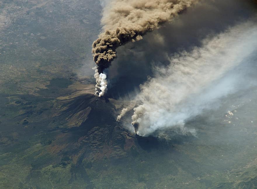 mây khói, etna, Sự phun trào núi lửa, Khói, 2002, núi lửa, phun trào, dung nham, tro, Nước Ý, sicily